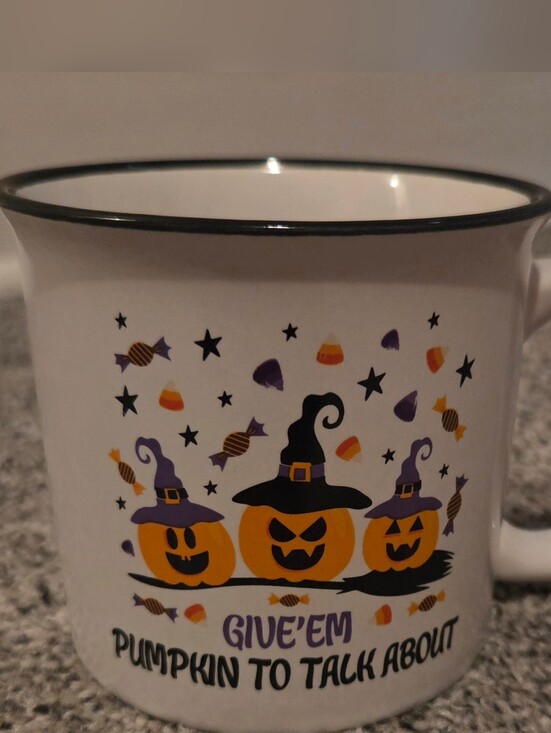 Halloween Other - Halloween Pumpkin Mug "Give Em Pumpkin To Talk About" Witch Hats